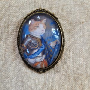 Ginger Cat Brooch, Orange Cat Lapel Pin, "Copper