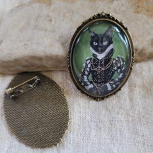 Black Cat Brooch, Lapel Pin, "Isabel"