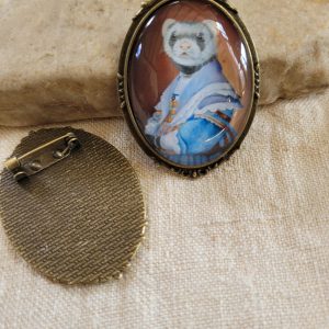 Ferret Brooch, Lapel Pin, "Lady Ferret"