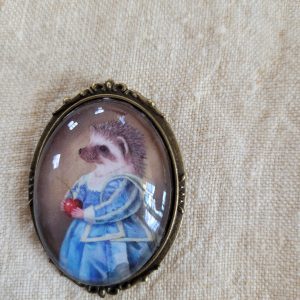 Hedgehog Brooch, Lapel Pin, "Mrs. Hedgehog"