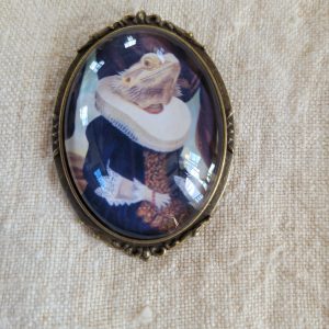 Bearded Dragon Brooch, Lapel Pin, "Mrs. Spike"