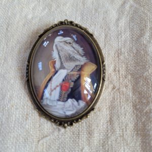 Bearded Dragon Brooch, Lapel Pin, "Spike"