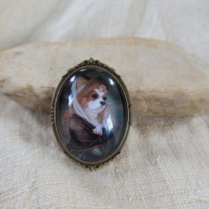 Cavalier King Charles Spaniel Brooch, lapel pin, "Olivia Royale"