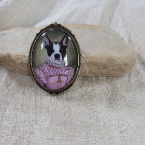 Boston Terrier Brooch, Lapel Pin, "Rascal"