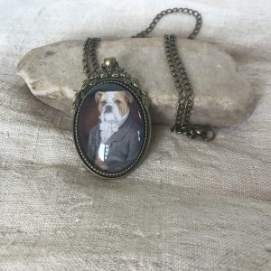 English Bulldog Pendant Necklace, Handsome Dan "Daniel Bullworth"