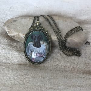 Black Lab Pendant Necklace, "Lady Sargent"